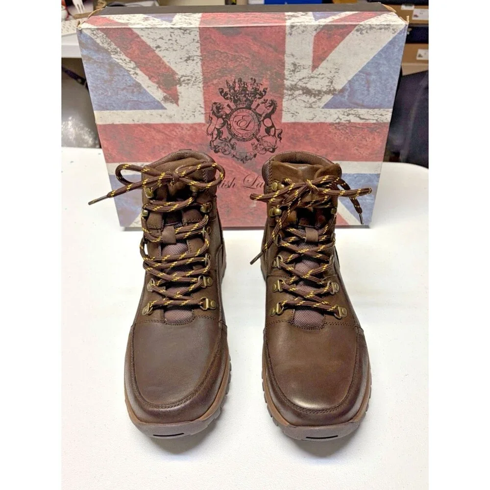 English Laundry Union Jack Brown Outdoor Hiking Boots Size 12 New In Box